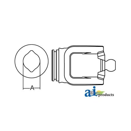 A & I Products Inboard Yoke, used w/ OvGA Inner Profile Tubing 5" x3" x5" A-W366885